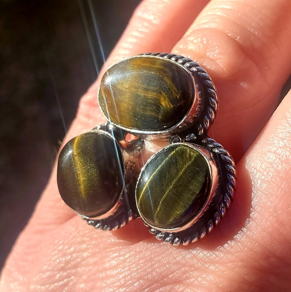 New Tiger Eye 925 Silver Ring. - Picture 10 of 16